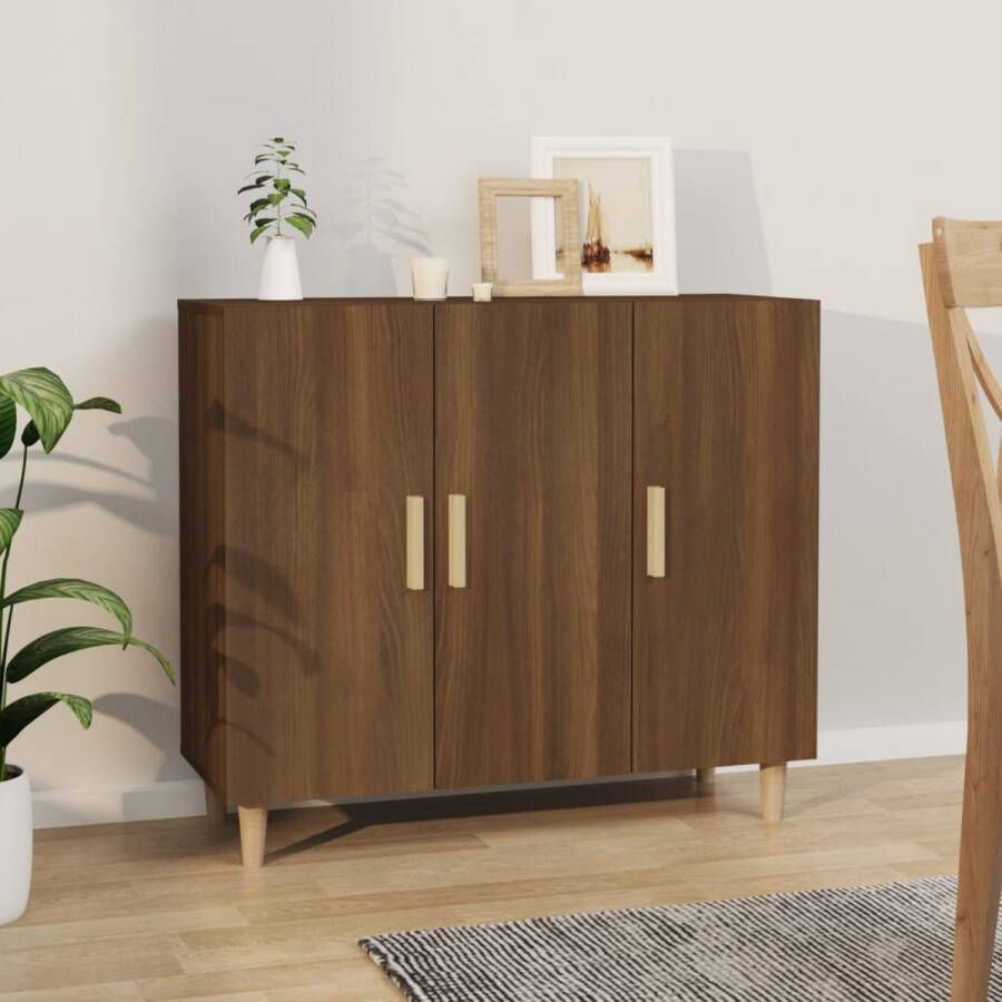 VidaXL -Dressoir-90x34x80-cm-bewerkt-hout-bruineikenkleurig