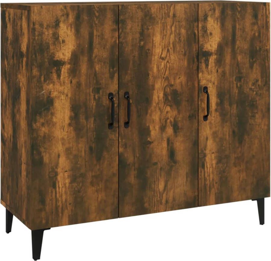 VidaXL Dressoir 90x34x80 cm Gerookt Eiken Hout Dressoir Landelijke Stijl Houten Dressoir Vintage Dressoir Industriele Design - Foto 6