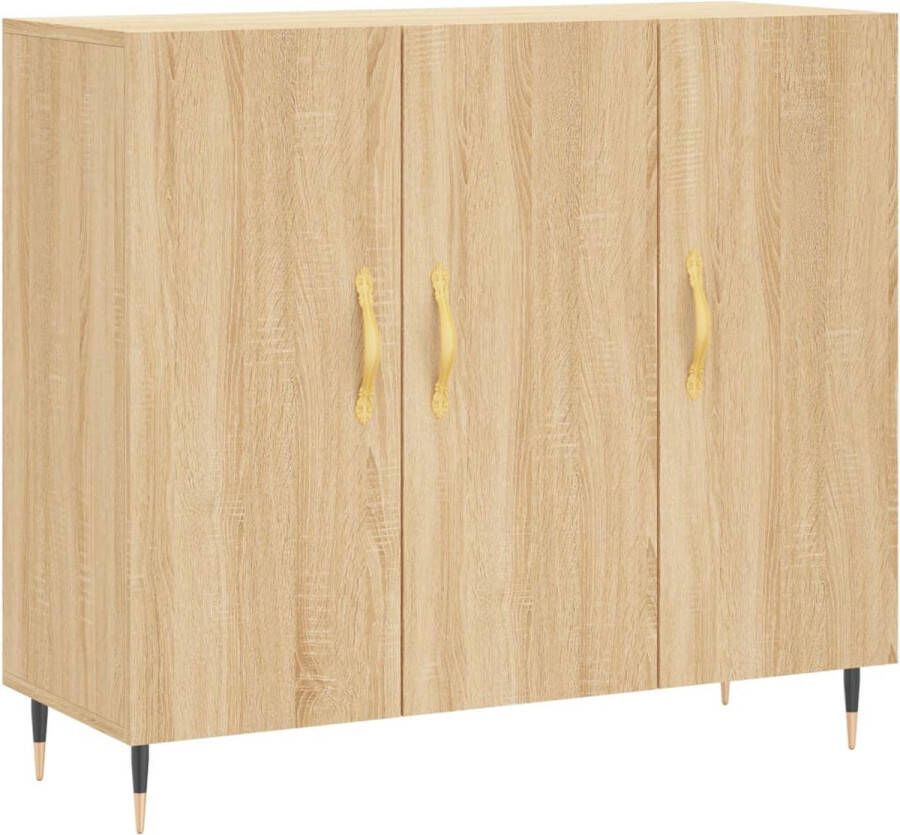 VidaXL -Dressoir-90x34x80-cm-bewerkt-hout-sonoma-eikenkleurig - Foto 3