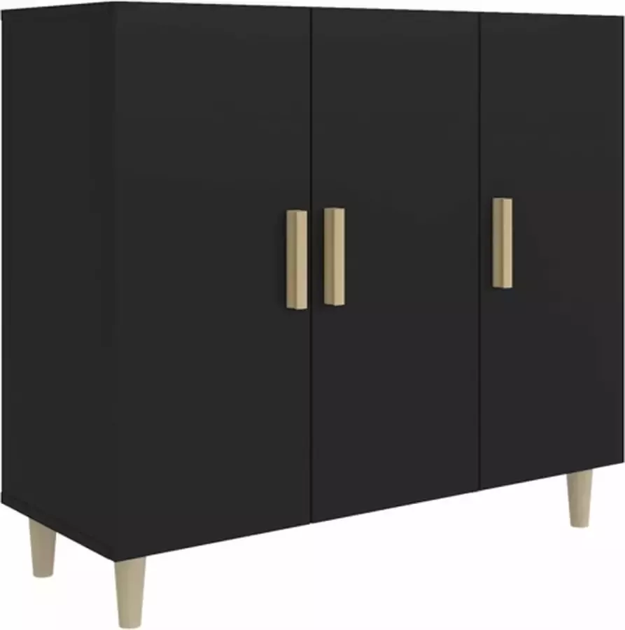 VidaXL -Dressoir-90x34x80-cm-bewerkt-hout-zwart - Foto 3