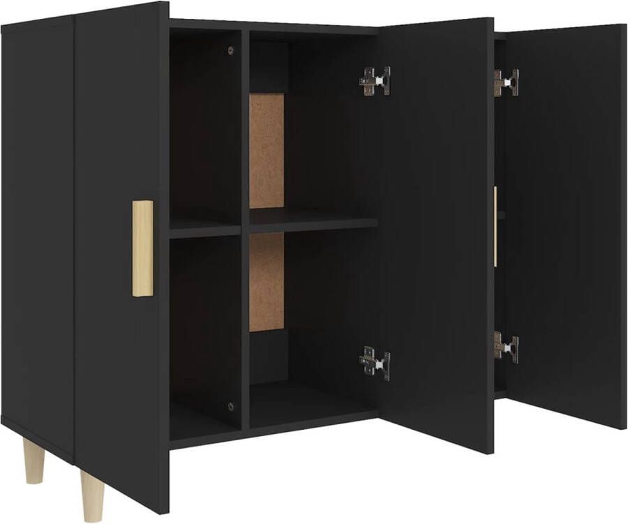 VidaXL -Dressoir-90x34x80-cm-bewerkt-hout-zwart - Foto 2