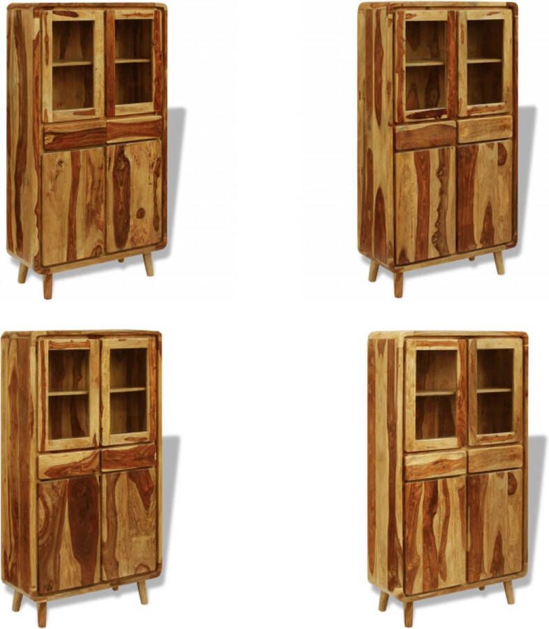 VidaXL Dressoir 90x40x175 cm sheeshamhout Dressoir Dressoirs Hoge Kast Hoge Kasten