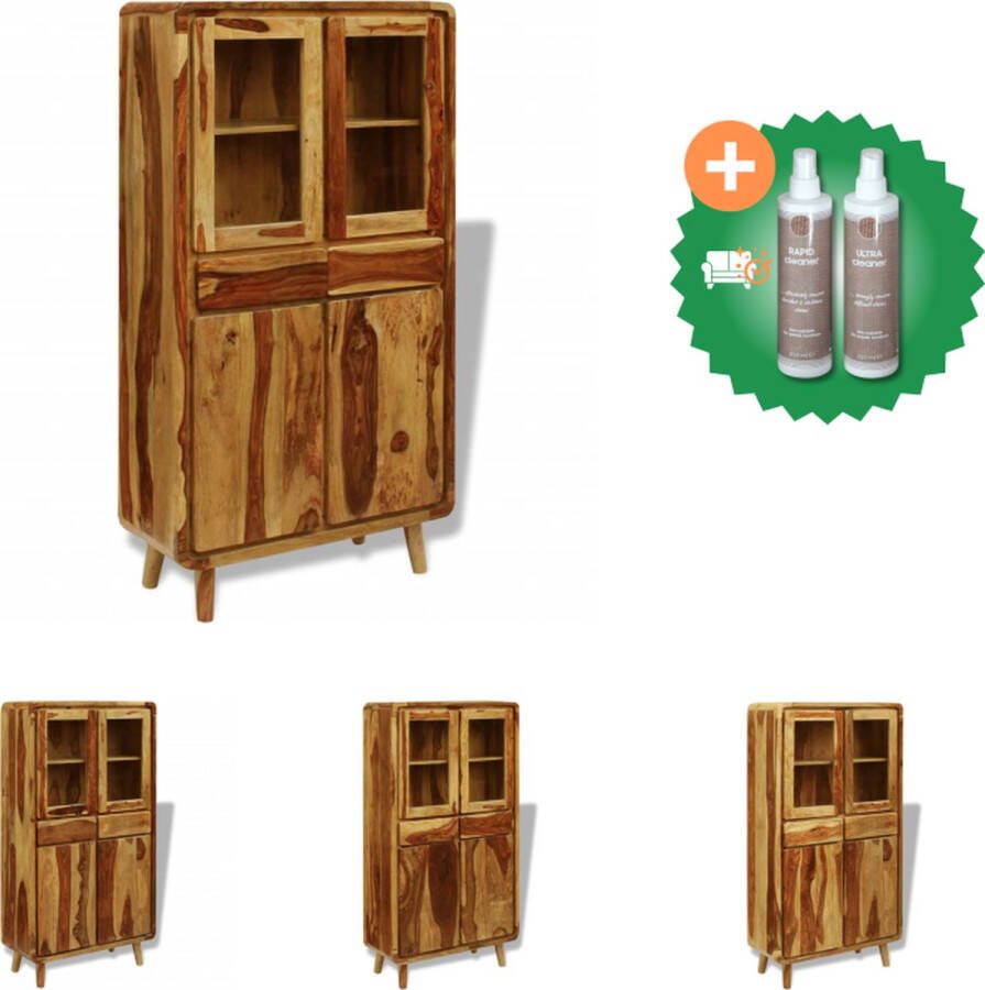 VidaXL Dressoir 90x40x175 cm sheeshamhout Kast Inclusief Onderhoudsset