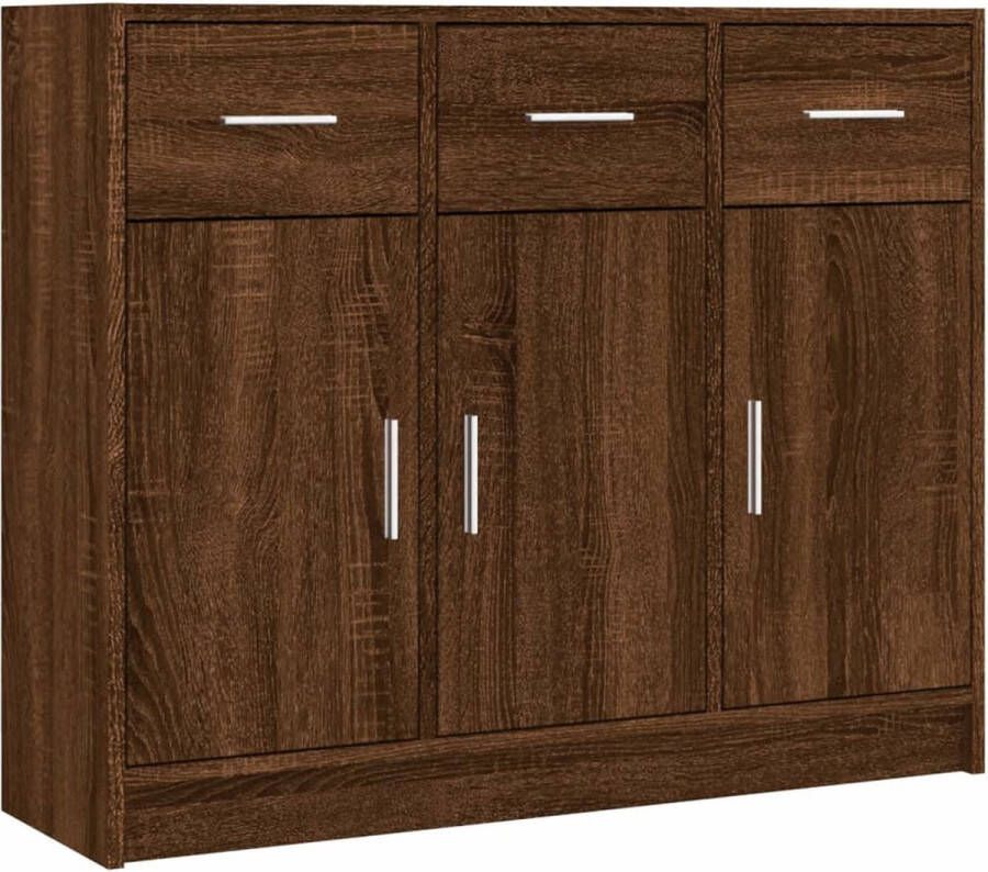 VidaXL -Dressoir-91x28x75-cm-bewerkt-hout-bruineikenkleurig - Foto 2