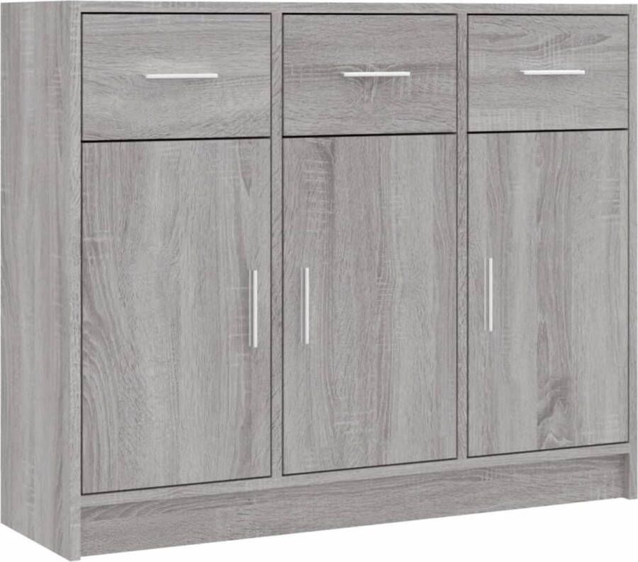 VidaXL Dressoir 91x28x75 cm Grijs Sonoma Eiken Dressoir Opbergkast Salontafel Houten Dressoir Grijze Dressoir - Foto 2
