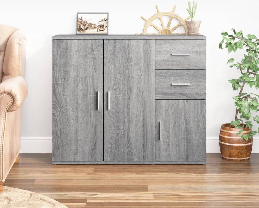 VidaXL Dressoir Grijs Sonoma Eiken 91x75 cm Dressoir Grijze Dressoirs Houten Dressoirs Salontafel Tv Tafel