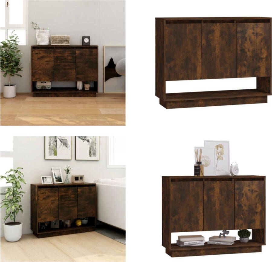 VidaXL Dressoir 97x31x75 cm bewerkt hout gerookt eikenkleurig Dressoir Dressoirs Kast Opbergkast