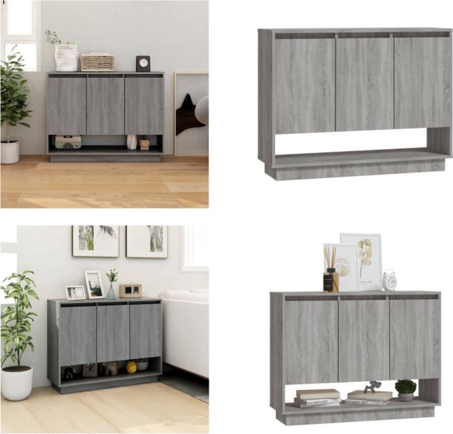 VidaXL Dressoir 97x31x75 cm bewerkt hout grijs sonoma eikenkleurig Dressoir Dressoirs Kast Opbergkast - Foto 2