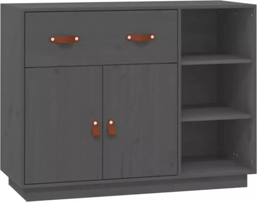 VidaXL -Dressoir-98 5x40x75-cm-massief-grenenhout-grijs - Foto 4