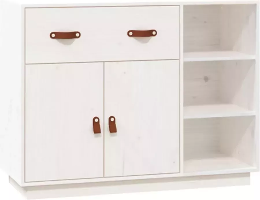 VidaXL -Dressoir-98 5x40x75-cm-massief-grenenhout-wit - Foto 3