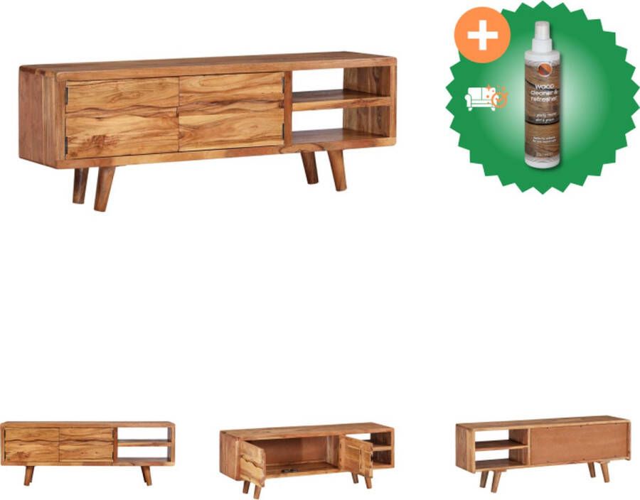 VidaXL Dressoir Acaciahout 117x30x40 cm Handgemaakt Rustieke uitstraling Kast Inclusief Houtreiniger en verfrisser