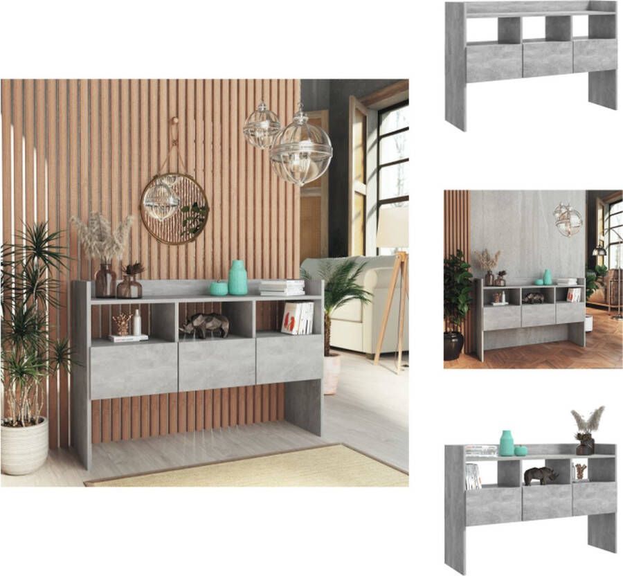 VidaXL Dressoir Dressoirs Kast Kasten Dressoir 105x30x70 cm bewerkt hout betongrijs - Foto 2