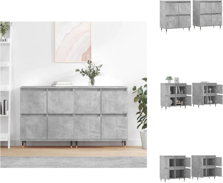 VidaXL Dressoir Betongrijs 120 x 35 x 70 cm Duurzaam materiaal Voldoende opbergruimte Display functie Montage vereist Keukenkast - Foto 7