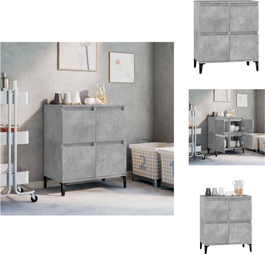 VidaXL Dressoir Dressoirs Kast Dressoirkast Dressoir 60x35x70 cm bewerkt hout betongrijs - Foto 2