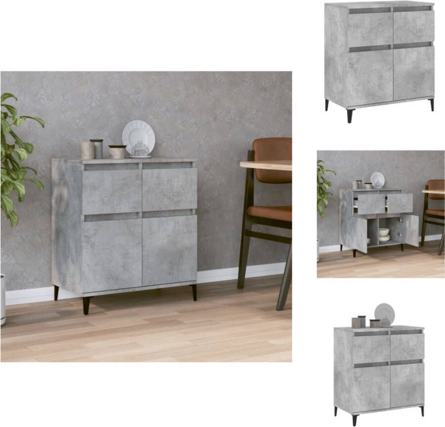 VidaXL Dressoir Dressoirs Kast Dressoirkast Dressoir 60x35x70 cm bewerkt hout betongrijs