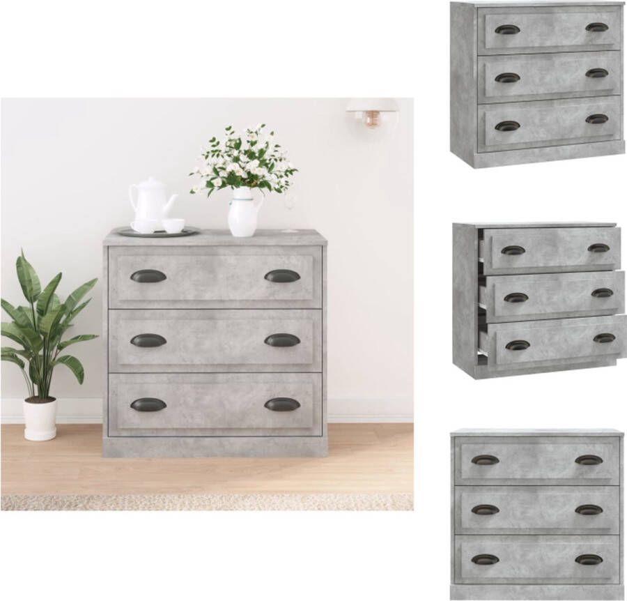 VidaXL Dressoir Dressoirs Kast Wandkast Dressoir 70x35 5x67 5 cm bewerkt hout betongrijs - Foto 3