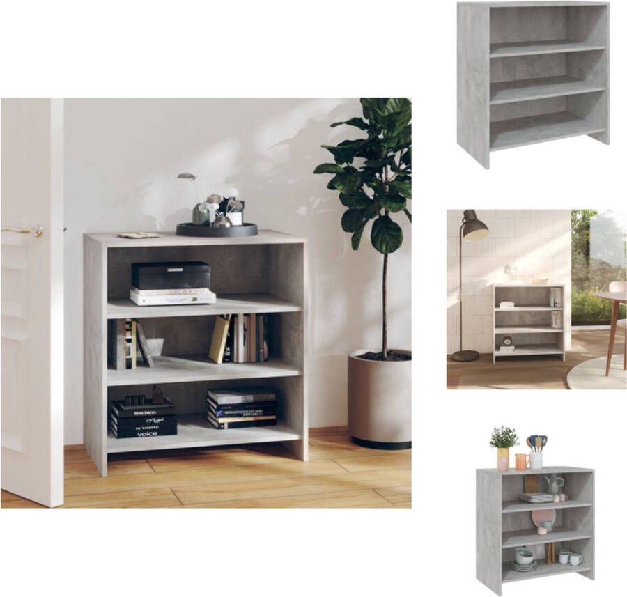 VidaXL Dressoir Dressoirs Kast Opbergkast Dressoir 70x40-5x75 cm spaanplaat betongrijs - Foto 2