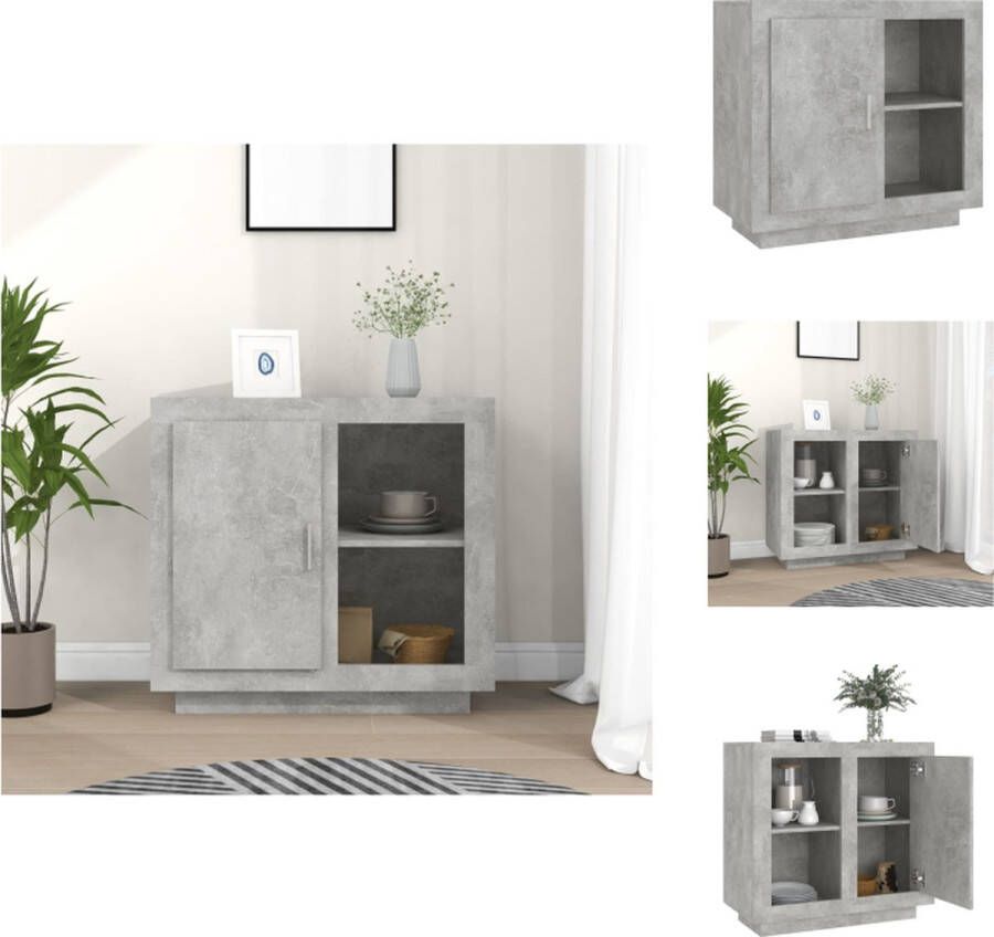 VidaXL Dressoir Dressoirs Kast Wandkast Dressoir 80x40x75 cm betongrijs - Foto 2