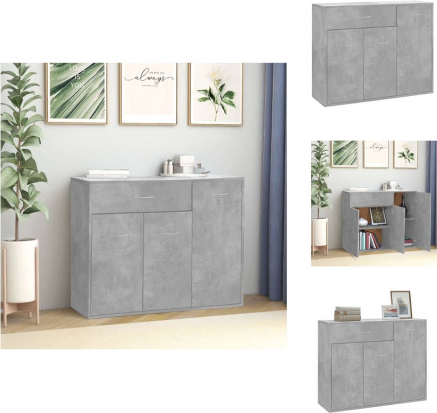 VidaXL Dressoir Dressoirs Opbergkast Opbergkasten Dressoir 88x30x70 cm bewerkt hout betongrijs - Foto 2