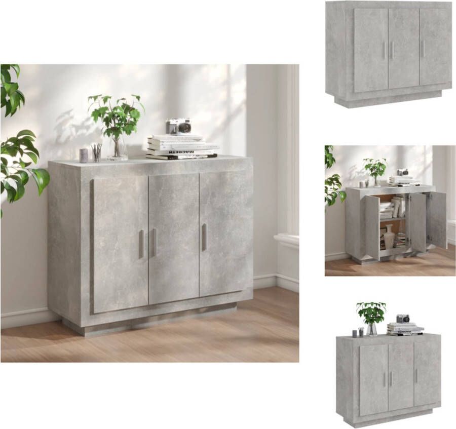 VidaXL Dressoir Dressoirs Kast Wandkast Dressoir 92x35x75 cm bewerkt hout betongrijs - Foto 2