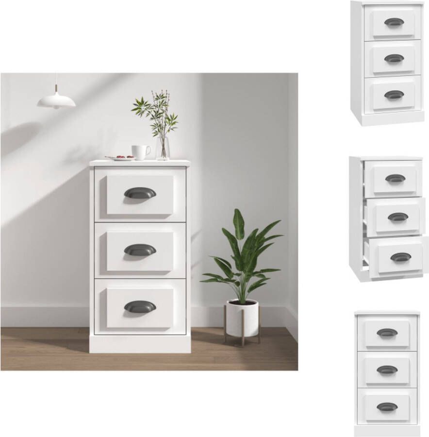 VidaXL Dressoir Dressoirs Kast Dressoirkast Dressoir 36x35 5x67 5 cm bewerkt hout wit - Foto 2