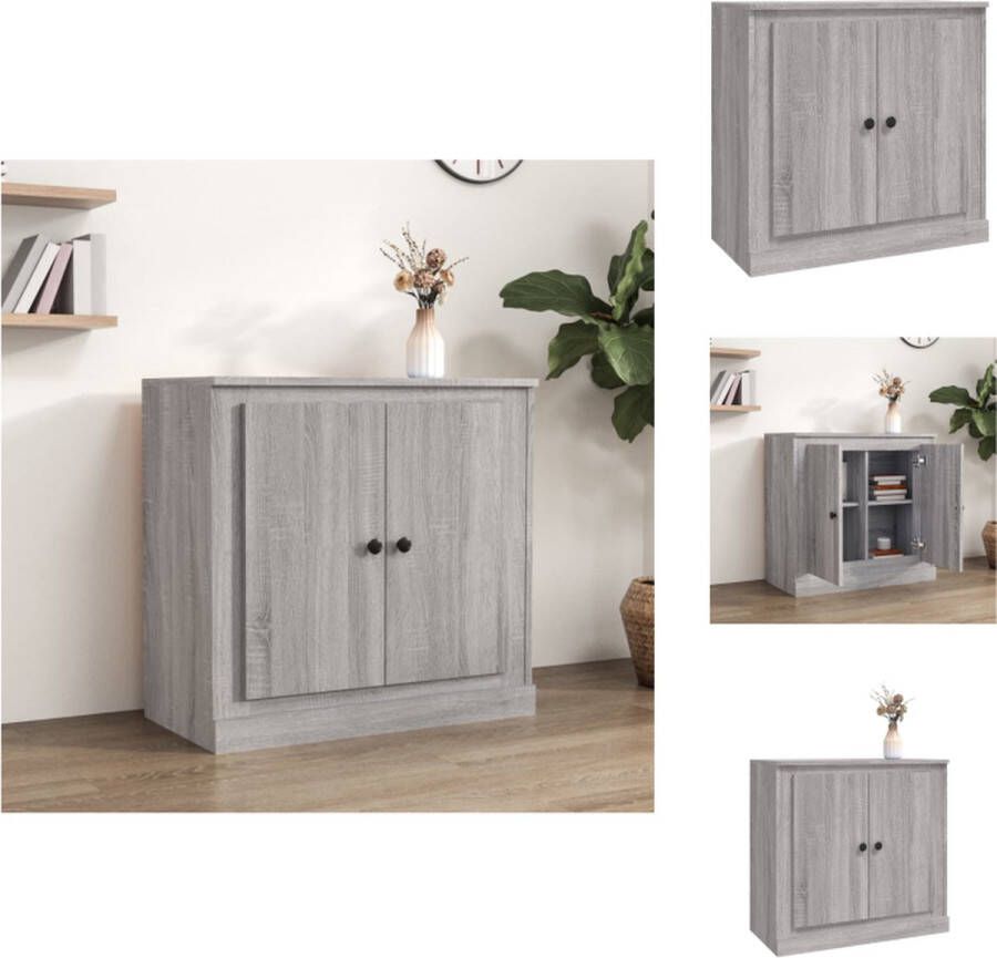 VidaXL Dressoir Dressoirs Kast Wandkast Dressoir 70x35-5x67-5 cm bewerkt hout grijs sonoma eikenkleurig