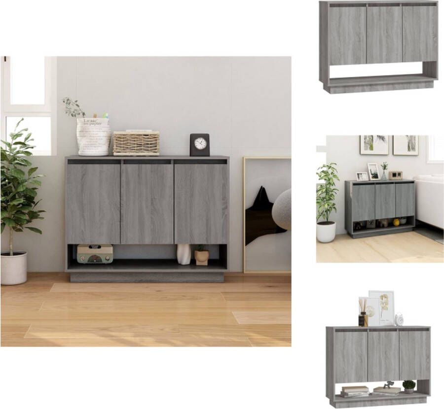 VidaXL Dressoir Dressoirs Kast Opbergkast Dressoir 97x31x75 cm bewerkt hout grijs sonoma eikenkleurig - Foto 2