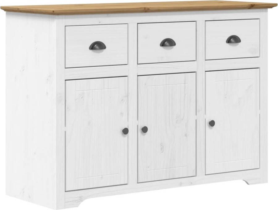 VidaXL -Dressoir-BODO-115x43x79 5-cm-massief-grenenhout-wit-en-bruin - Foto 3