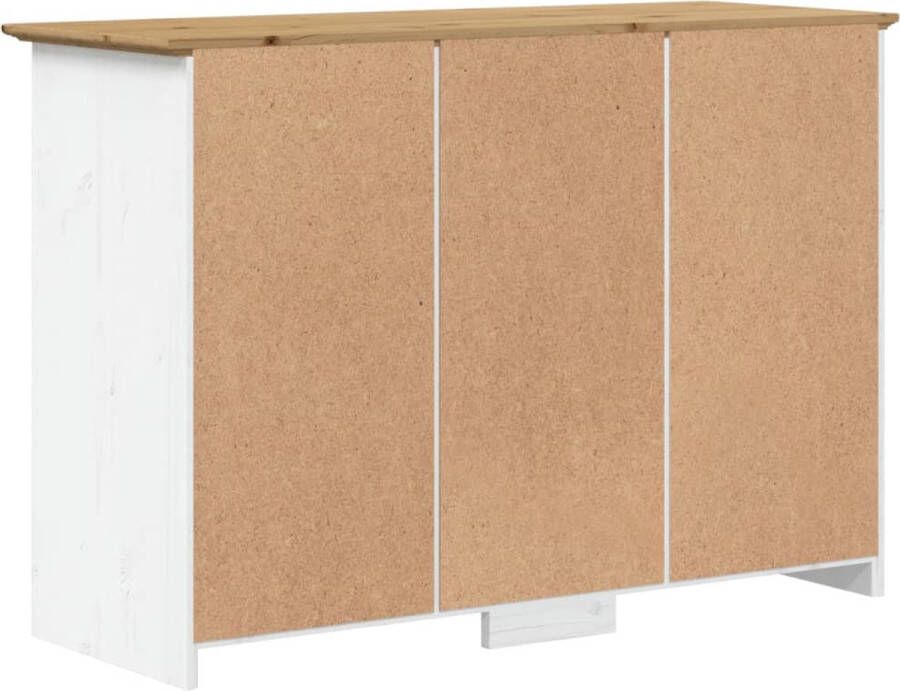 VidaXL -Dressoir-BODO-115x43x79 5-cm-massief-grenenhout-wit-en-bruin - Foto 2