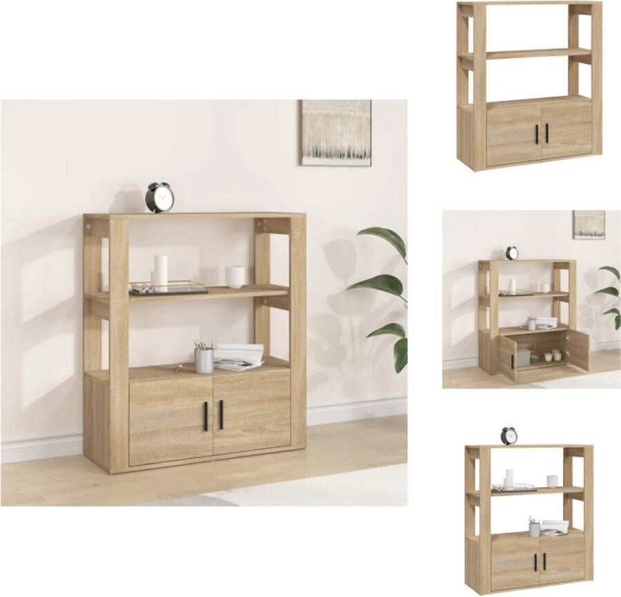 vidaXL Dressoir Boekenkast Eiken 80 x 30 x 90 cm Keukenkast