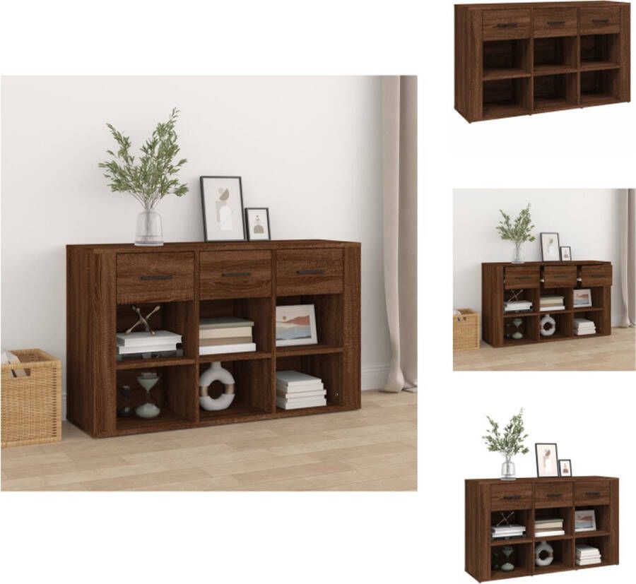 VidaXL Dressoir Bruineiken 100 x 30 x 59.5 cm Tijdloos Stevig Voldoende opbergruimte Keukenkast