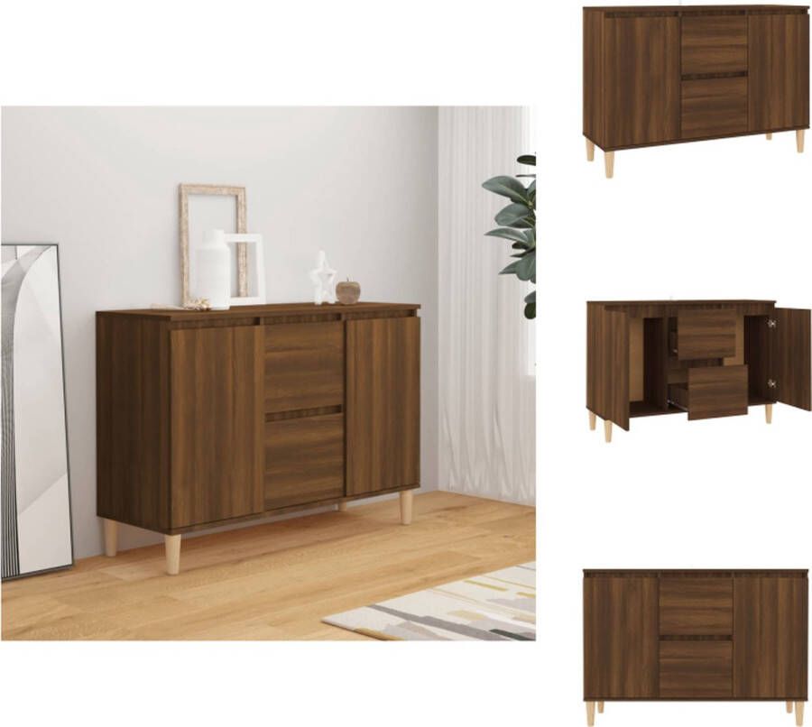 VidaXL Dressoir Dressoirs Kast Wandkast Dressoir 103-5x35x70 cm bewerkt hout bruineikenkleurig - Foto 2