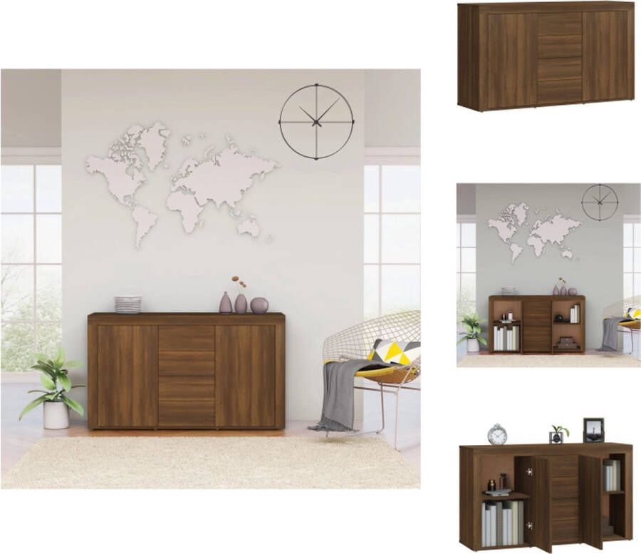 VidaXL Dressoir Bruineiken 120 x 36 x 69 cm Stevig materiaal Voldoende opbergruimte Keukenkast - Foto 2