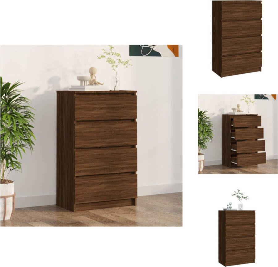 VidaXL Dressoir Dressoirs Kast Wandkast Dressoir 60x35x98-5 cm bewerkt hout bruineikenkleurig - Foto 2