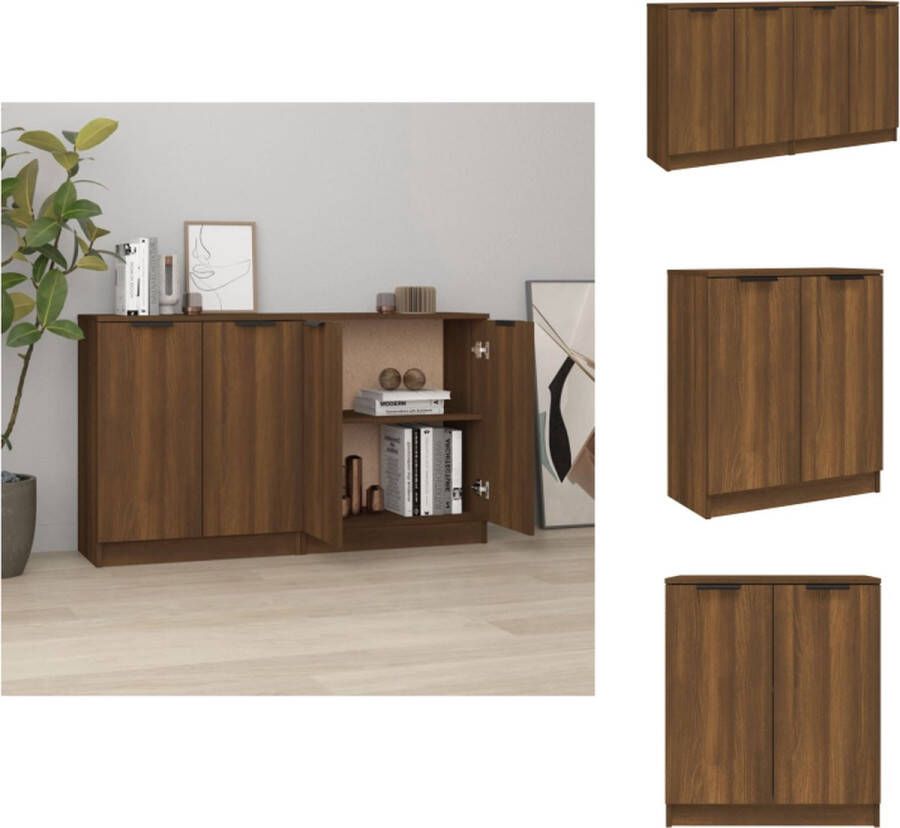 VidaXL Dressoir Bruineiken 60x30x70 cm Bewerkt hout Montage vereist Keukenkast