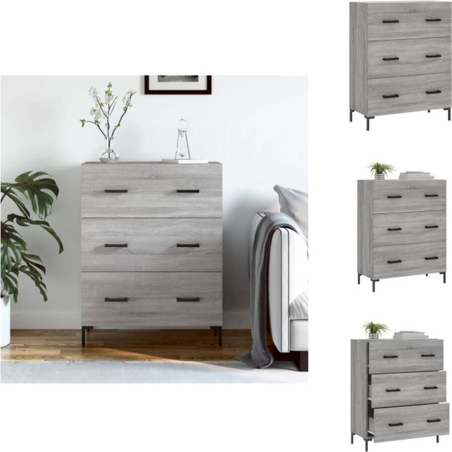 VidaXL Dressoir Dressoirs Kast Buffetkast Dressoir 69 5x34x90 cm bewerkt hout grijs sonoma eikenkleurig