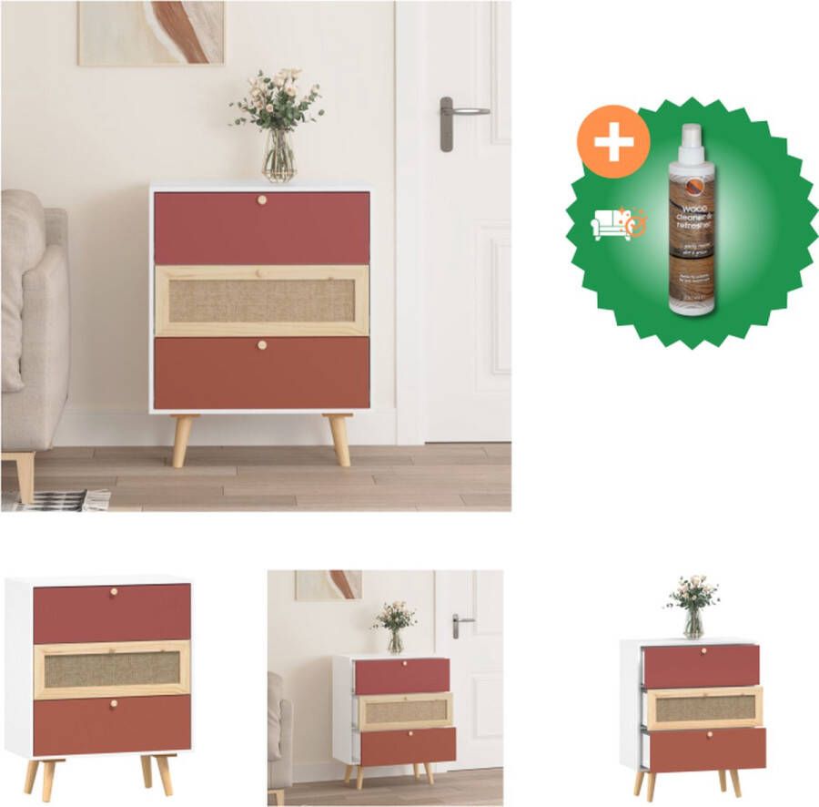 VidaXL Dressoir Classic Bijzetkast 60x30x75 cm Bewerkt hout Kast Inclusief Houtreiniger en verfrisser