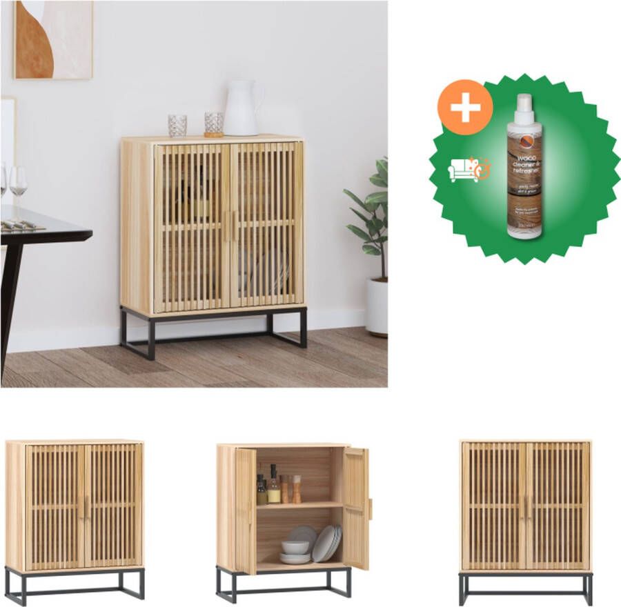 VidaXL Dressoir Classic Hout 60 x 30 x 75 cm Opbergruimte Houten deur IJzeren poot Kast Inclusief Houtreiniger en verfrisser