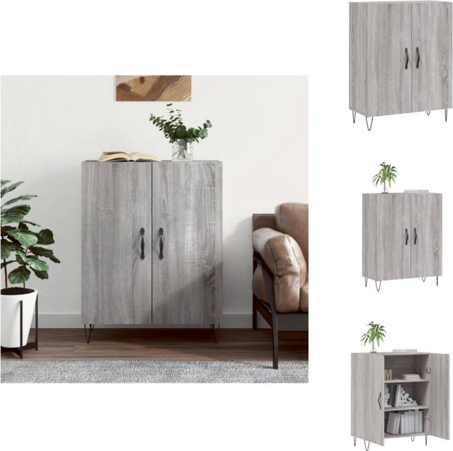 VidaXL Dressoir Dressoirs Kast Wandkast Dressoir 69-5x34x90 cm bewerkt hout grijs sonoma eikenkleurig