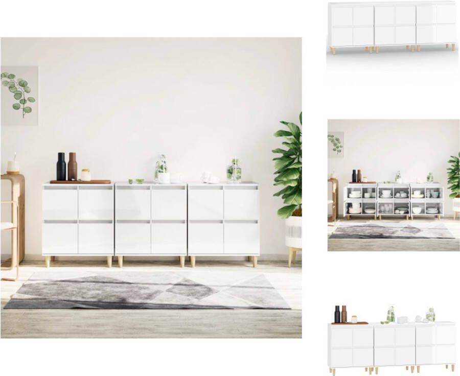 VidaXL Dressoir Classic s Hoogglans wit 60 x 35 x 70 cm Duurzaam materiaal Keukenkast