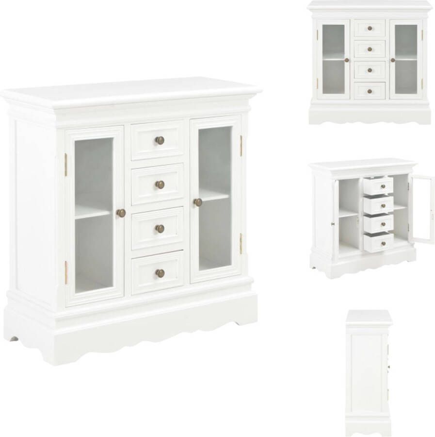 VidaXL Dressoir Dressoirs Kast Dressoirkast Dressoir 70x28x70 cm massief grenenhout wit - Foto 2
