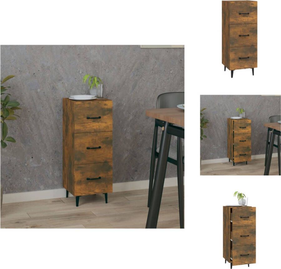 VidaXL Dressoir Dressoirs Kast Wandkast Dressoir 34 5x34x90 cm bewerkt hout gerookt eiken - Foto 2