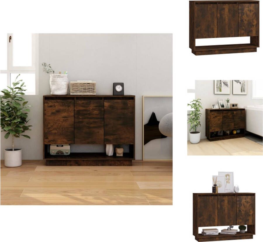 VidaXL Dressoir Dressoirs Kast Opbergkast Dressoir 97x31x75 cm bewerkt hout gerookt eikenkleurig - Foto 2