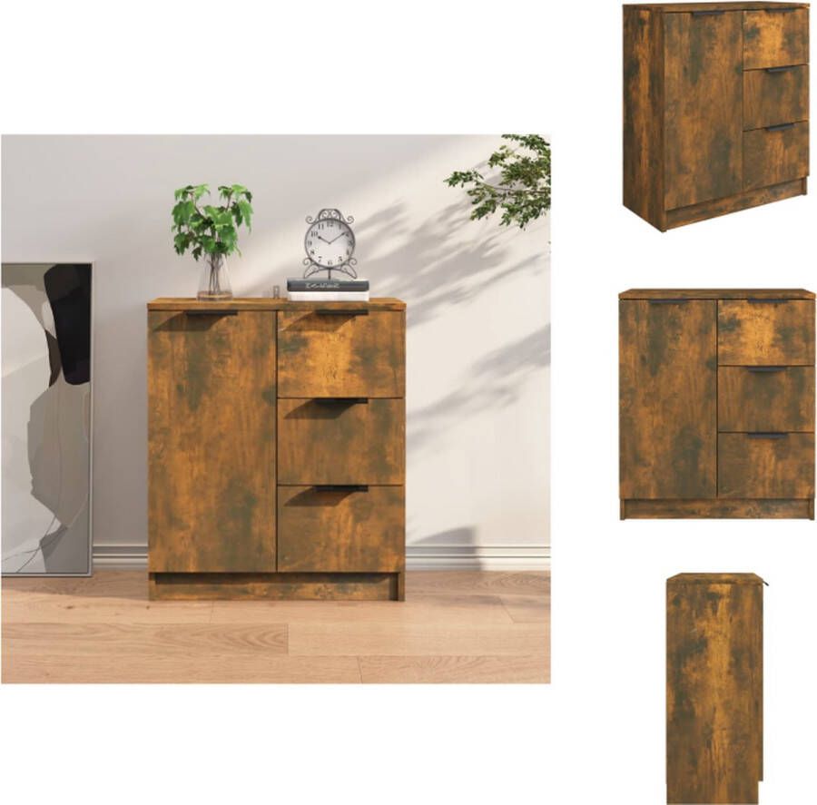 VidaXL Dressoir Dressoirs Kast Wandkast Dressoir 60x30x70 cm bewerkt hout gerookt eikenkleurig
