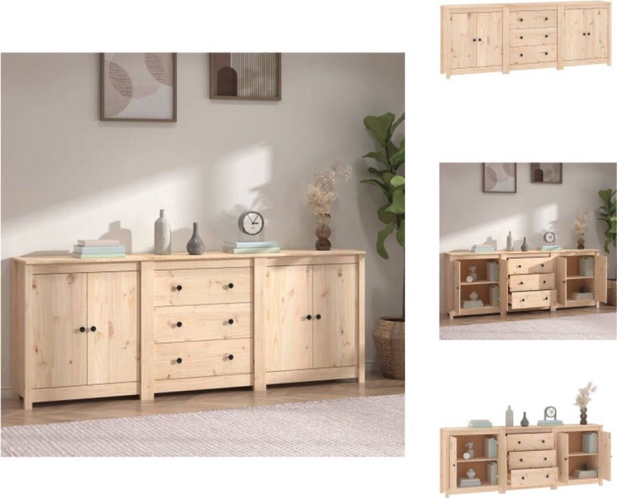VidaXL Dressoir Dressoirs Kast Wandkast Dressoir 210x35x80 cm massief grenenhout - Foto 2