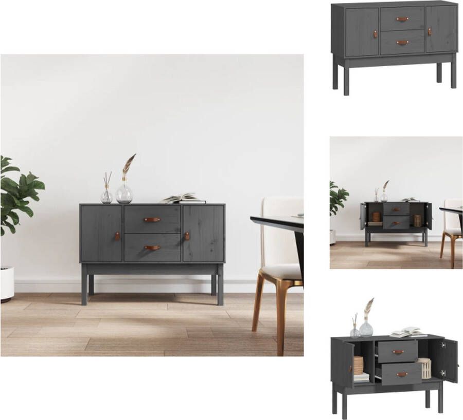 VidaXL Dressoir Dressoirs Kast Kasten Dressoir 110x40x78 cm massief grenenhout grijs - Foto 2