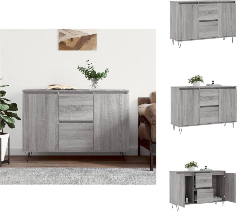 VidaXL Dressoir Dressoirs Opbergkast Buffet Dressoir 104x35x70 cm bewerkt hout grijs sonoma eikenkleurig - Foto 3