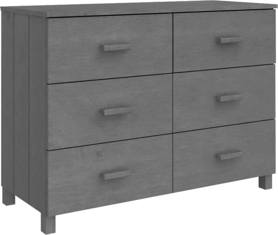 VidaXL Dressoir HAMAR Donkergrijs 113x40x80 cm Dressoir Commode Salontafel Houtmeubilair Grenenhouten Dressoir - Foto 2