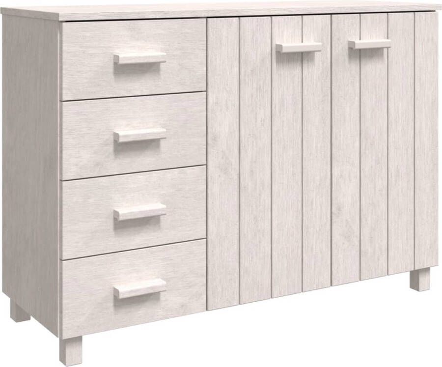 VidaXL Dressoir HAMAR 113x40x80 cm Wit Grenenhout Dressoir Meubel Salontafel Woonkamerinrichting Grenoble Hout