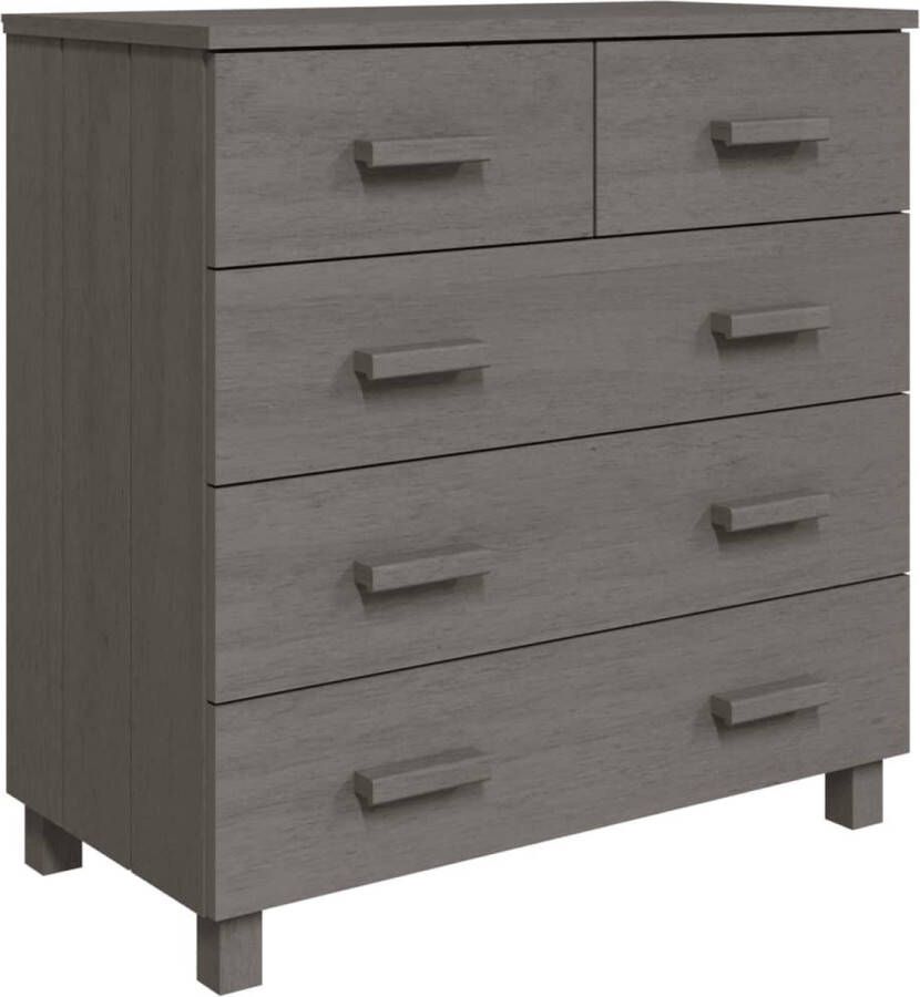 VidaXL -Dressoir-HAMAR-79x40x80-cm-massief-grenenhout-lichtgrijs